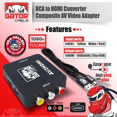 RCA AV to HDMI HD Converter Adapter Composite 3RCA CVBS Audio Video Wii NES SNES