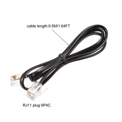 2 x Phone Cord 1.64FT Telephone Cable Phone Line Cord RJ11 6P4C Plugs Black