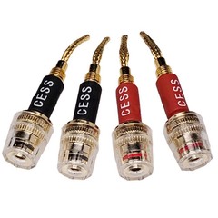 “4 Pack Banana Plug to 4mm Female Jack, Speaker Wire Connector, Braided”