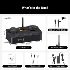 Fosi Audio K7 DAC Headphone Amp Desktop USB C Digital to Analog for Gaming NEW