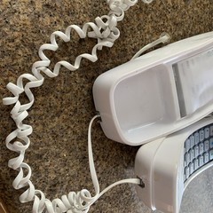 Vintage AT&T Trimline 210 Corded Home Phone Push Button Beige/White Telephone