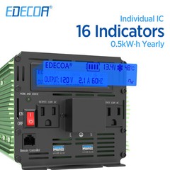 Power Inverter 3000 W 6000 Watt 12V DC to 110V 120V AC LCD Cable Car RV EDECOA
