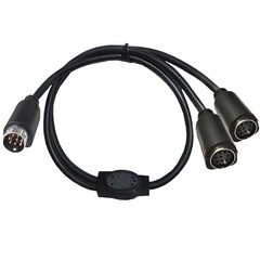 50CM S-Video 8 Pin Mini DIN Y Splitter Cable Male to 2 Female Extension Cord