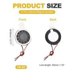 10pcs Internal Magnet Speaker 1W 8 Ohm 18mm Dia Round Loudspeaker 40mm Terminal