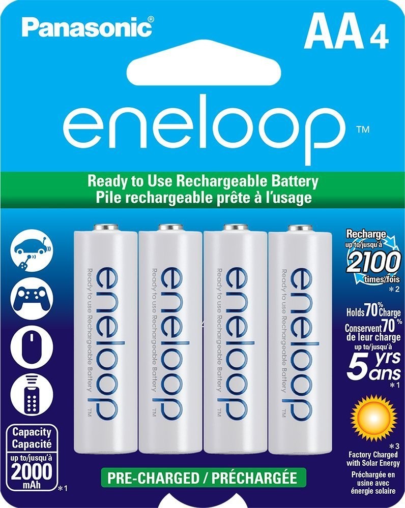 Panasonic Eneloop AA 4 up to 2000mAh NiMH Rechargeable Batteries USA SELLER