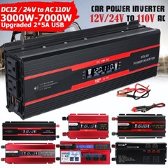 7000W Power Inverter DC 12V 24V To AC 110V 220V Pure Sine Wave Solar Converter