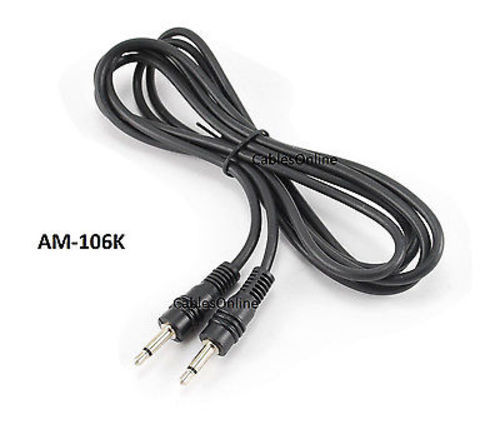 6ft Mono 3.5mm TS Audio Male to Male Black Cable – CablesOnline AM-106K