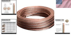 50ft OFC 24 Gauge Speaker Cable – 100% Oxygen Free Copper, 19 Strands