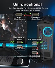 4K DisplayPort to HDMI Cable 10FT/3M DP1.2 to HDMI1.4 Uni-Directional 4K@60Hz