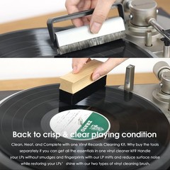 6-in-1 Vinyl Record Cleaning Kit w/Microfiber Cloth/Label Protector/Stylus Brush