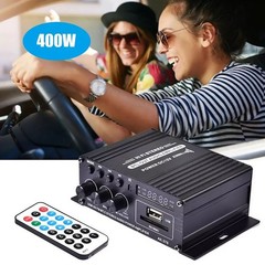 400W 2 Channel Bluetooth Mini HIFI Power Amplifier Audio Stereo Amp Home Car FM