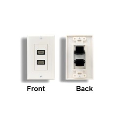 Kentek White HDMI Wall Plate Cover Dual Ports 2-Port Connector up to 1080p