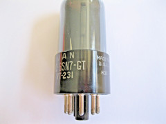 RCA JAN-CRC- 6SN7GT/VT-231 SMOKE GLASS VACUUM TUBE (1944) TV-7 TESTED NEW.