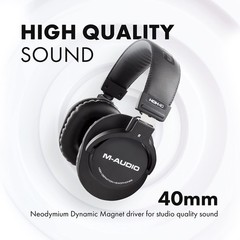 M~AUDIO HDH40 Studio Headphones, Closed Back, 2.7m Cable
