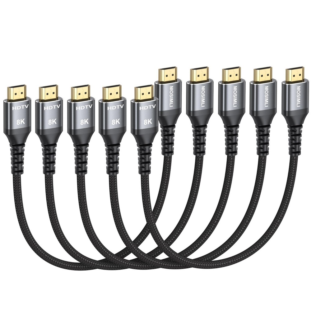 8K HDMI Cable 1FT 4-Pack, High Speed 48Gbps HDMI 2.1 Cord for Neat, HDR10+, S…