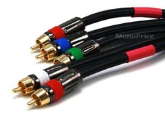Monoprice (6309) 10ft 18AWG CL2 Premium 5-RCA Component Video/Audio Coax Cable