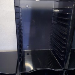 3 – Vtg ATLANTIC Black Charcoal 30 CD Storage Disc Wall Mountable Holder Rack