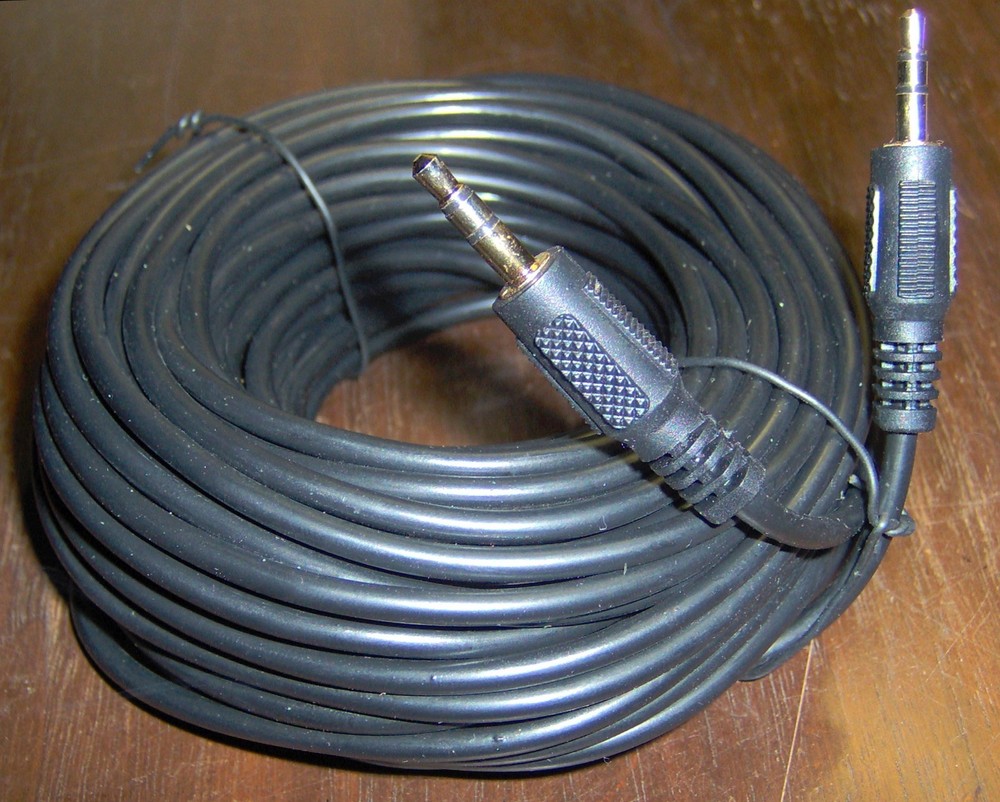50′ foot Mini STEREO Audio CABLE 3.5mm 1/8″ Male to Male m/m Gold Plug extension