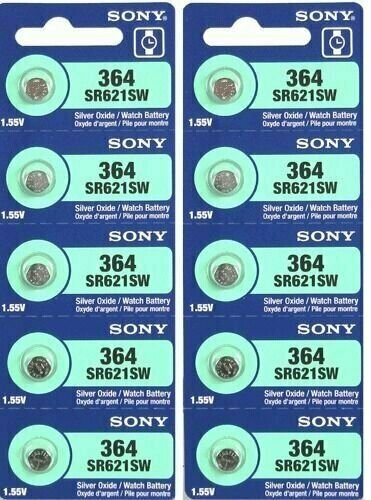 10x NEW SONY 364 SR621SW SR621 V364 LR621 SR60 Watch Battery