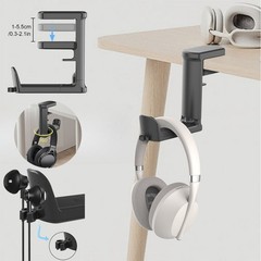 Rotating Headphone Stand Gaming Headset Holder Flexible Under Desk Table Hanger