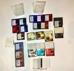 Dad’s MiniDisc Collection! Sony color collection, Maxell, Memorex. 74 &80