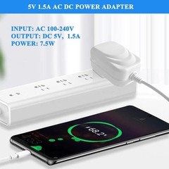 5V 1.5A DC Power Supply ETL Listed with USB Type C and Micro USB Port