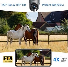 Xega 3G/4G LTE Cellular 2K HD Security Camera With SIM, Solar PTZ Camera