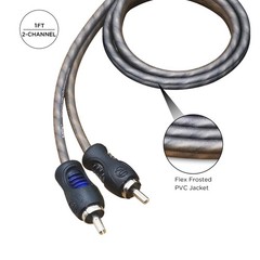RECOIL RCI21 100% Oxygen Free Copper 1ft 2-Channel RCA Audio Cable, Twisted