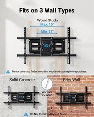 Articulating TV Wall Mount for 37-84 Inch TVs – Durable Alloy Steel Construction
