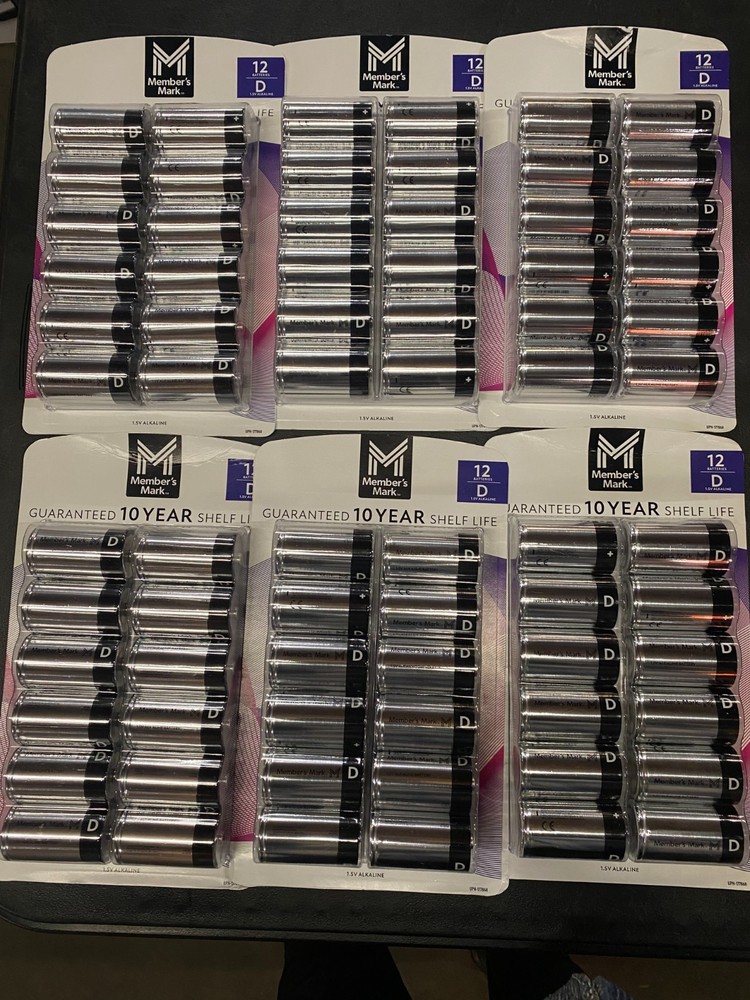 Lot of 6 Member’s Mark Alkaline D Batteries (12 Pack) EXP: 12/2035