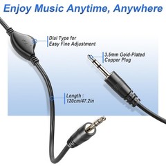 PChero 3.5mm Aux Cable with Volume Control, 4ft/1.2M TRS Auxiliary Audio Cabl…