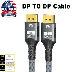 Displayport 2.1 16K DP Cable 8K@120Hz/60Hz 4K@240Hz 80Gbps HDR Video Audio Cable