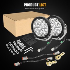 2X Round 7” Led Work DRL Light Offroad ATV 4WD SUV Driving Bumper Fog Spot Pods