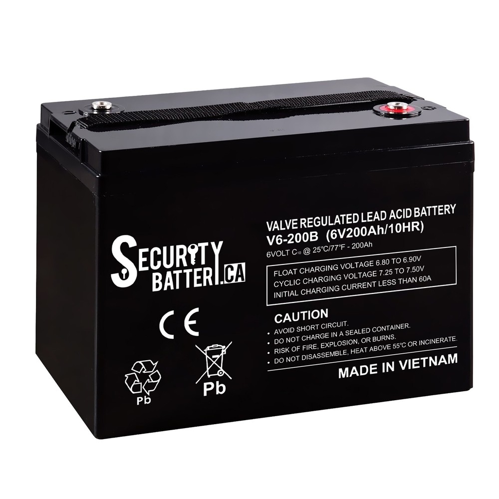 6V 200Ah AGM Deep Cycle Rechargeable Battery For Golf Cat RV Boat Solar