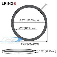 4x 8″ LED Speaker Rings 1/2″ Spacer – DS18 LRING8 RGB Clear Plastic Plexiglass
