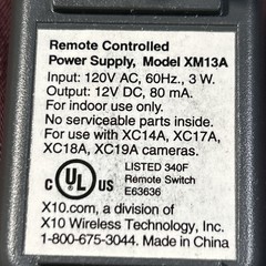 X10 Remote Controlled Power Supply Model XM13A X10 wireless cameras Vintage