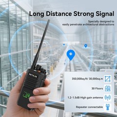 2* NR40 DMR/Analog Two Way Radio ARC4/AES256 Noise Reduction & Waterproof Mic