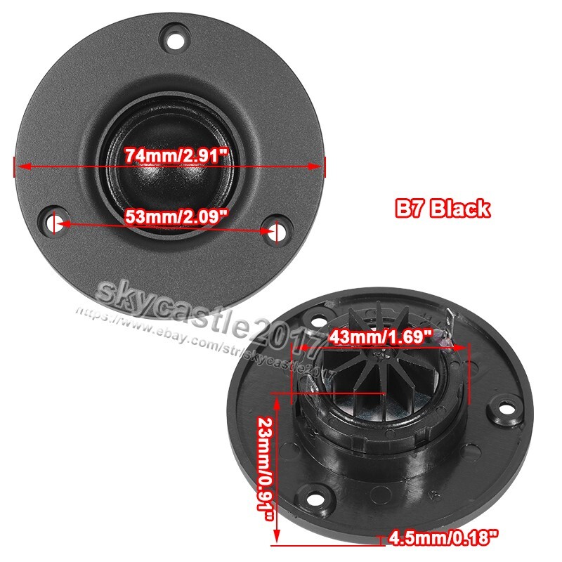 2pcs 4/6/8Ω 20W 25-Core Silk Film Tweeter Audio Speaker Loudspeaker