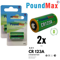 PoundMax CR123A 3.0v Lithium Camera Battery – 2 Count