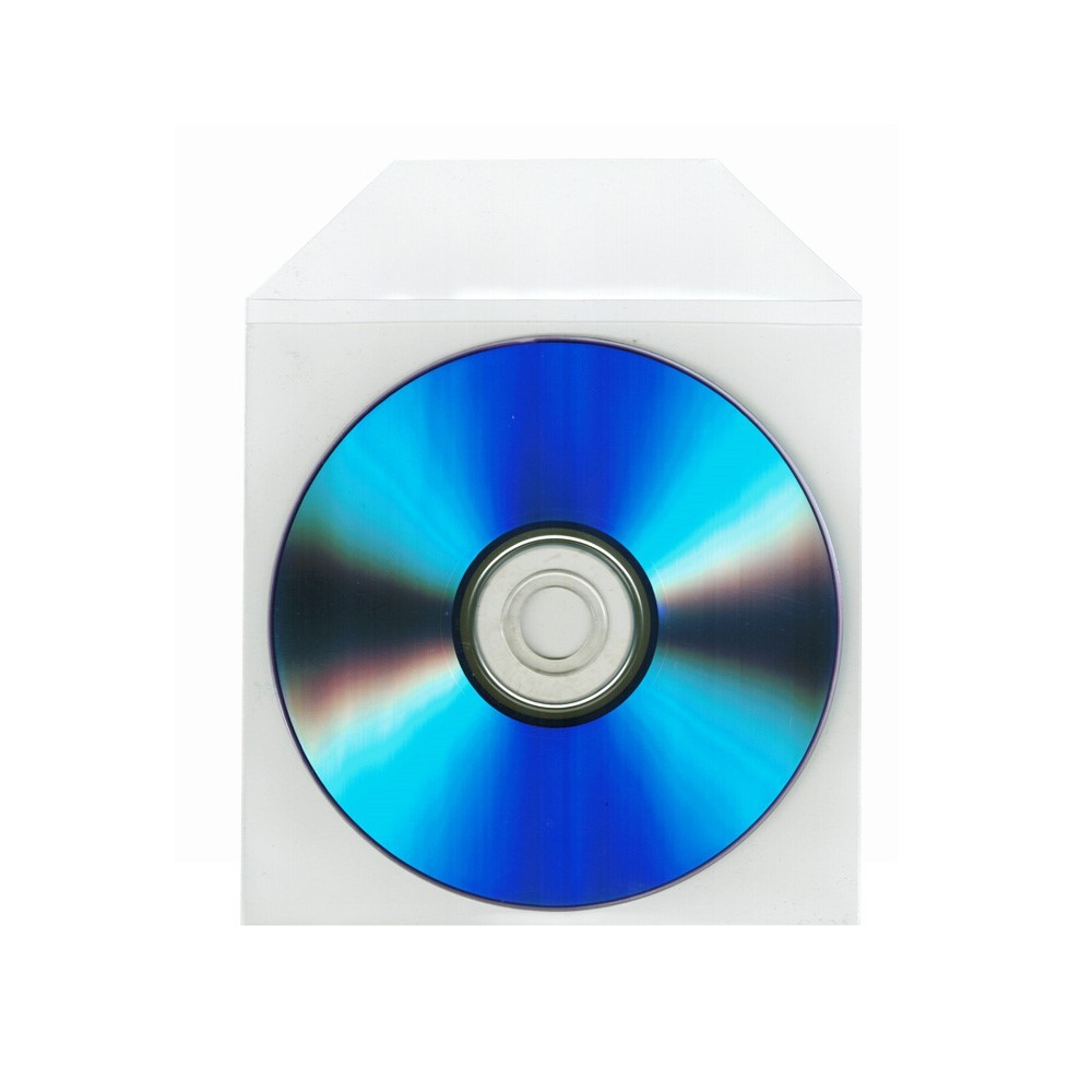 500 Thick CD DVD CPP Clear Plastic Sleeve Bag Envelope with Flap, 100 micron