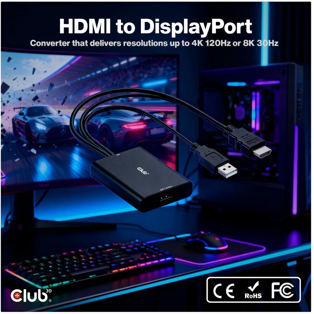 PC Laptop Gaming Console to Monitor HDMI Active Adapter