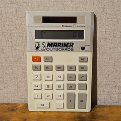 Vintage Vitronic Dual-Power Desk Calculator Mariner Outboards Advertisement