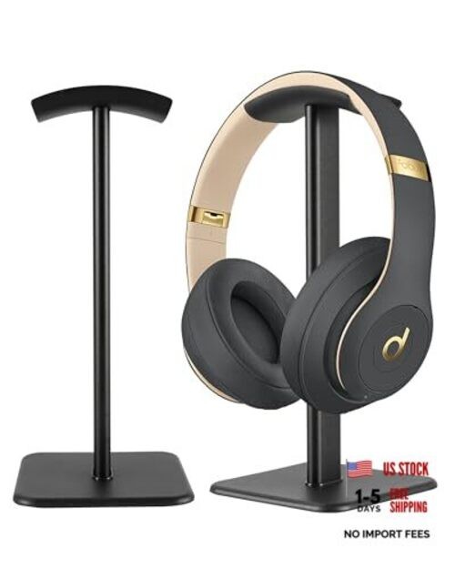 Headset Stand – Headphone Holder for Desk with Aluminum Hanger Compatible Black