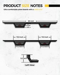6 inches Running Boards Side Steps Fit for 2019-2023 Chevy Silverado/GMC