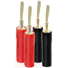 Flex Pin Banana Plugs Connector, Braided 2MM Banana Plug Wiring Plug Pin Gold-Pl