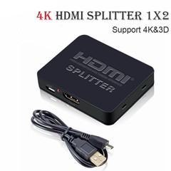 1 In 2 Out Portable HDMI Splitter 1080P 4K 1X2 HDCP Stripper 3D Power Amplifier