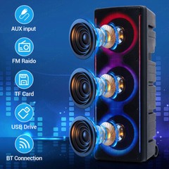 Triple10in Woofer Bluetooth Speaker Heavy Bass Sound Party System w/ Mic Remote