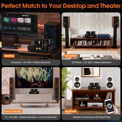 Douk Audio Hybrid Stereo Tube Integrated Amplifier with Bluetooth USB COAX OPT