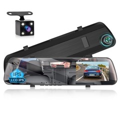 4″ IPS LCD Rear View Mirror Dash Cam – 1080P Dual Front & Rear Camera, 64GB Card
