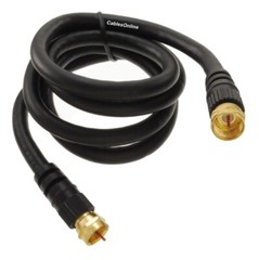 RG6 75 Ohm Coax with Gold-Plated F-Type Screw-on Connectors Coaxial Cable